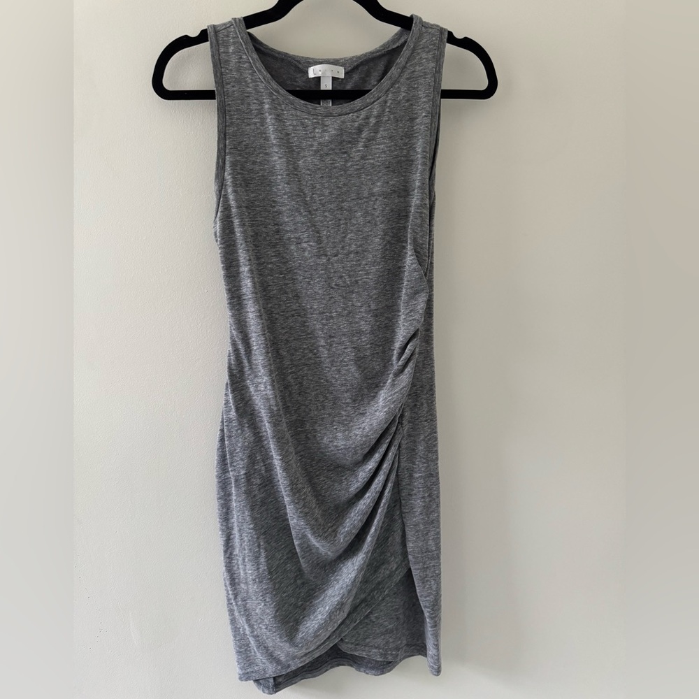 Leith Charcoal Sleeveless Mini Dress with Side Ruching